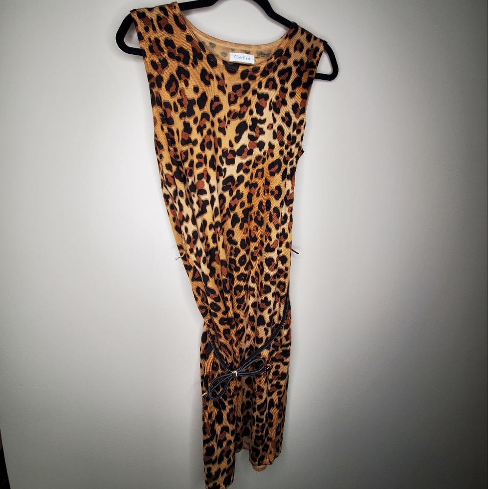 Calvin Klein Cheetah Print Dress Size Large